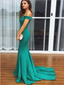 Unique Off The Shoulder Sweep Trailing Long Mermaid Prom Dresses, MD405