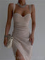 Sweetheart Pleats Side slit Short Homecoming Dresses, BTW315