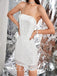 Simple Spaghetti Strap Sequin Mini Short Homecoming Dresses, BTW309