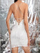 Simple Spaghetti Strap Sequin Mini Short Homecoming Dresses, BTW309