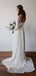See Through Lace Long Sleeve Ivory Chiffon Beach Wedding Dresses,DB0183