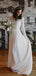 See Through Lace Long Sleeve Ivory Chiffon Beach Wedding Dresses,DB0183