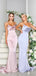 Sexy Spaghetti Strap Criss-cross Backless Mermaid Bridesmaid Dresses,DB121