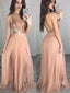Sparkle Sequin Top Deep V-Neck Backless Spaghetti Strap Tulle Long Evening Prom Dresses,SW0061