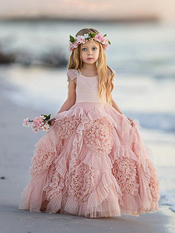 Blush pink flower girl dress best sale