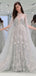 Gorgeous Long Sleeves A Line Floor Length Tulle Long Prom Dresses, MD447