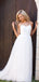 Simple Lace Top Spaghetti Straps A Line Sweep Trailing Long Wedding Dresses ,MD434