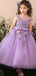Cute Handmade A Line Applique Tulle Long Flower Girl Dresses , GTE2128