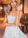 Sexy Strapless Sleeveless Side slit A-line Prom Dresses,SW1930