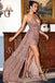Sexy One shoulder Side slit Sheath Long Prom Dress,SW1963