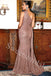 Sexy One shoulder Side slit Sheath Long Prom Dress,SW1963