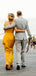 Yellow Short Sleeve Front Slit A-line Long Bridesmaid Dresses,PB1071