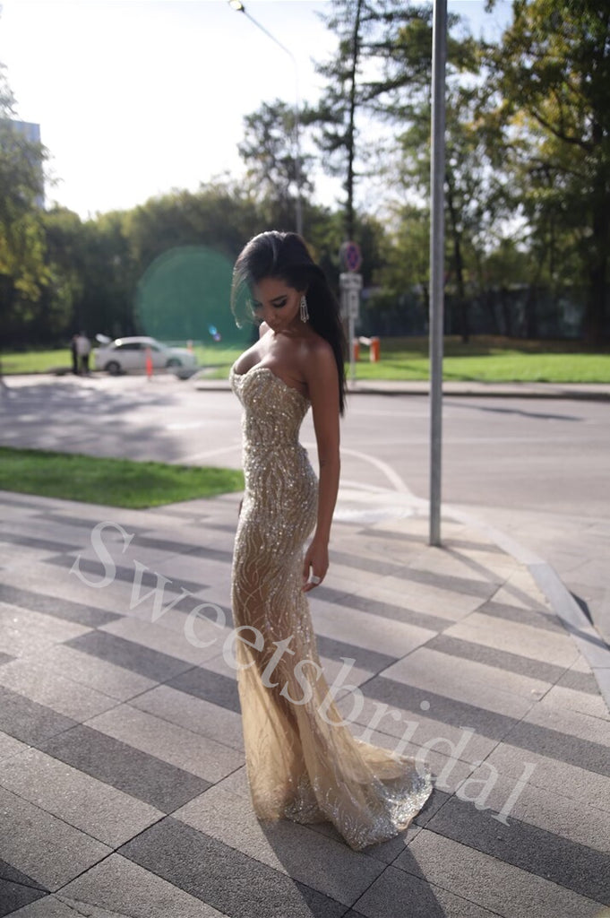Sexy Sweetheart Sleeveless Mermaid Long Prom Dress,SW1956