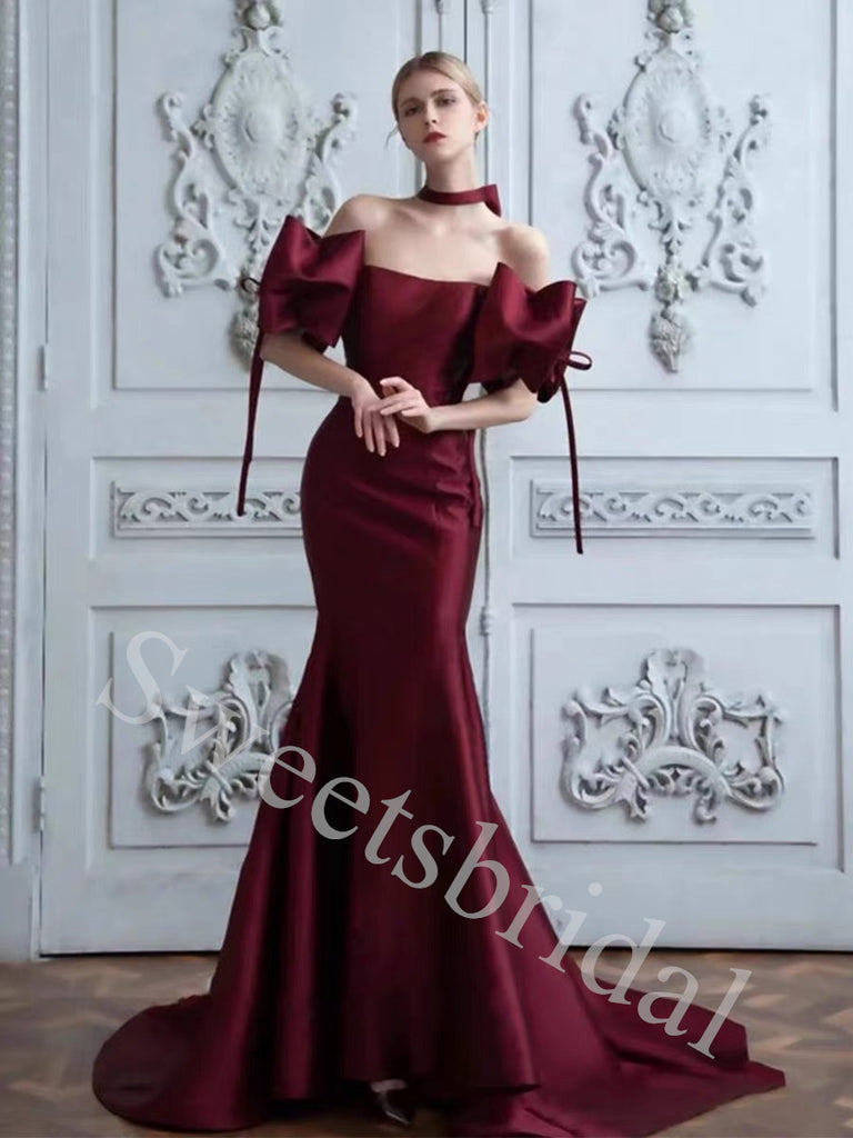 Elegant Off shoulder Strapless Mermaid Long Prom Dress,SW1962