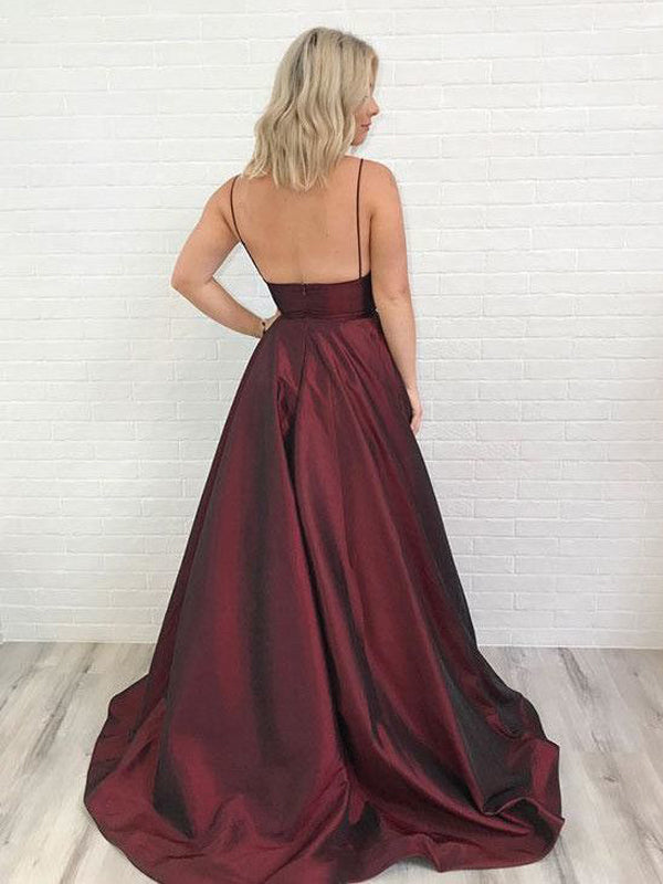 Maroon spaghetti hot sale strap dress