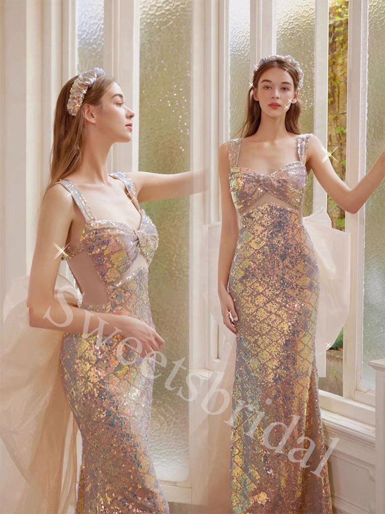Elegant Sweetheart Sleeveless Mermaid Long Prom Dress,SW1966