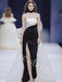 Sexy Strapless Sleeveless Side slit Sheath Long Prom Dress,SW1969
