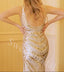 Sexy V-neck Sleeveless Side slit Sheath Long Prom Dress,SW1970