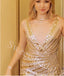 Sexy V-neck Sleeveless Side slit Sheath Long Prom Dress,SW1970