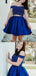 Gorgeous Off The Shoulder With Rhinestone A Line Short Homecoming Dress, BTW168