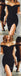 Elegant Black Off the Shoulder Side Slit Short Homecoming Dresses, SW0021