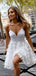 Unique Spaghetti Strap Tulle A Line With Applique Short Homecoming Dress, BTW261