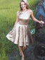 Sparkly Halter Sequin A Line Backless Short Homecoming Dress, BTW287