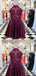 Special Halter Lace Applique Satin A Line Short Homecoming Dress, BTW234