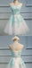 Affordable Sweetheart Lace Applique A Line Short Homecoming Dress, BTW237
