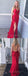 Gorgeous Red Spaghetti Strap V-Neck Side Slit Open Back Sweep Train Evening Prom Dresses, SW0057