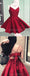 Pretty Burgundy Spaghetti Strap V-Neck Short Homecoming Dresses, SW0024