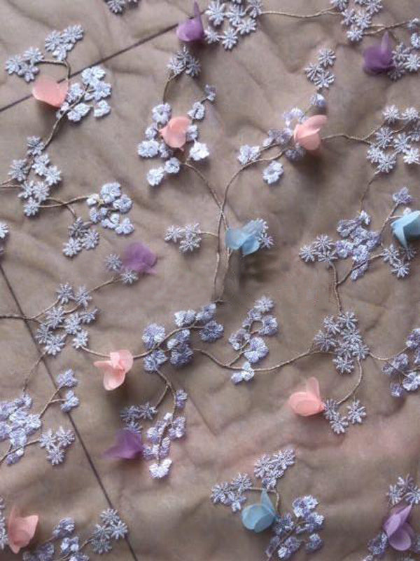 Charming Flower Applique Sky Blue Spaghetti Strap Long Evening Prom Dresses, SW0067