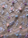 Charming Flower Applique Sky Blue Spaghetti Strap Long Evening Prom Dresses, SW0067