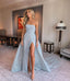 Sexy Strapless Sleeveless Side slit A-line Prom Dresses,SW1930