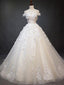 Elegant Off the Shoulder Applique Lace up Back Wedding Dresses, BW0593