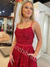 Elegant Square Sleeveless Side slit A-line Prom Dresses,SW1898