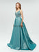 Unique Taffeta Backless A-line Long Prom Dresses With Beads,MD603