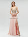 Sexy V Neck Chiffon V Neck A-line With Beads Long Prom Dresses, MD609