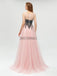 Fashion Round Neck A-line With Beads Long Prom Dresses, MD610