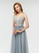 Elegant V Neck Lace Top Tulle A-line Floor Length Long Prom Dresses, MD606