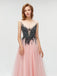 Fashion Round Neck A-line With Beads Long Prom Dresses, MD610
