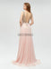 Sexy V Neck Chiffon V Neck A-line With Beads Long Prom Dresses, MD609