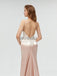 Simple V Neck Lace Applique Backless Mermaid Long Prom Dresses, MD602