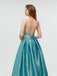 Unique Taffeta Backless A-line Long Prom Dresses With Beads,MD603