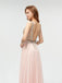 Sexy V Neck Chiffon V Neck A-line With Beads Long Prom Dresses, MD609