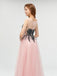 Fashion Round Neck A-line With Beads Long Prom Dresses, MD610