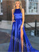 Elegant Sleeveless Strapless Side slit A-line Prom Dresses,SW1917