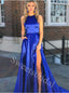 Elegant Sleeveless Strapless Side slit A-line Prom Dresses,SW1917