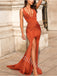 Sexy V-neck Sleeveless Side slit Mermaid Prom Dresses,SW1914