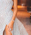 Sexy Strapless Sleeveless Side slit A-line Prom Dresses,SW1930